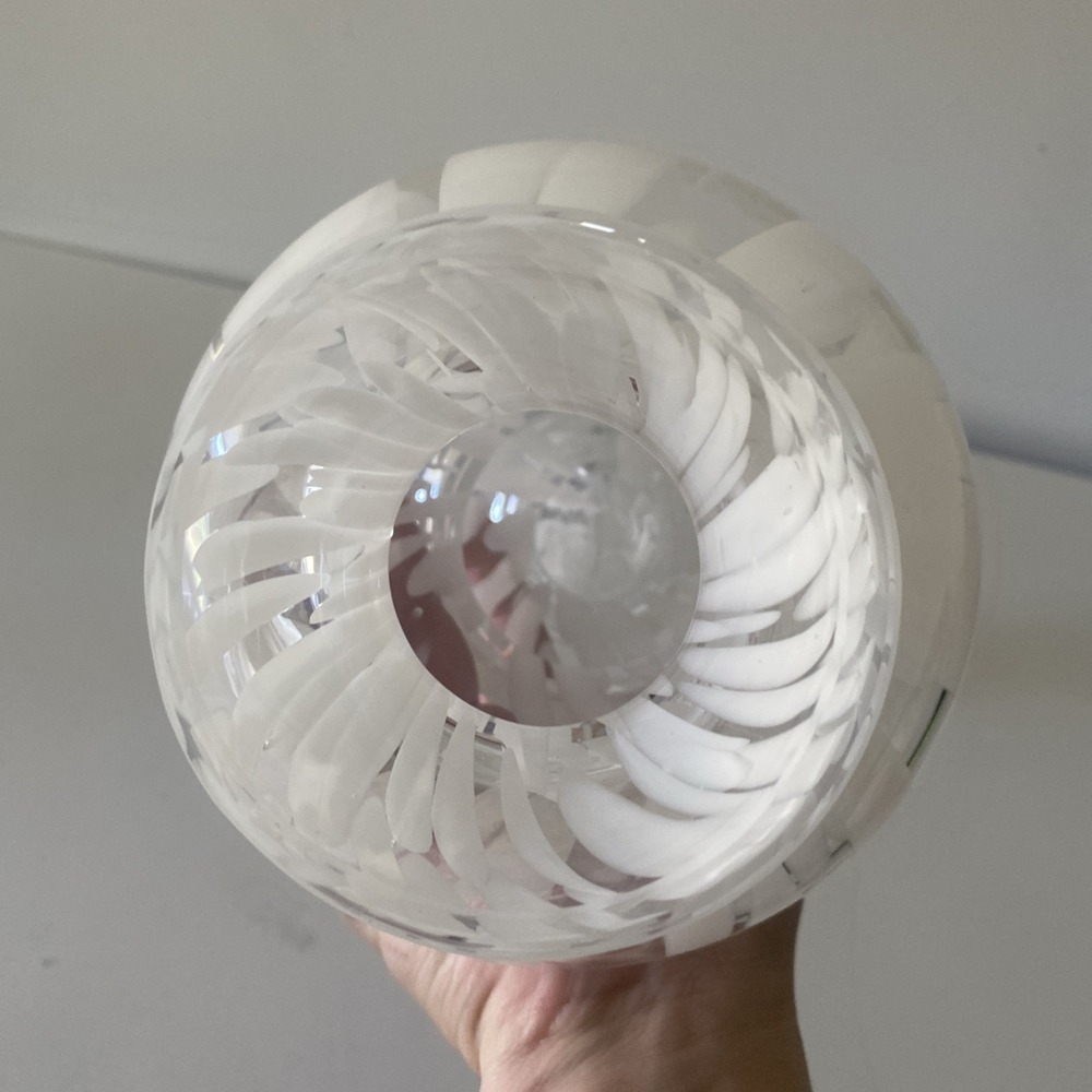 ZORZA Hand Made Glass Christmas Tree 10" Clear & White Hollow - Made in Poland - Picture 7 of 11